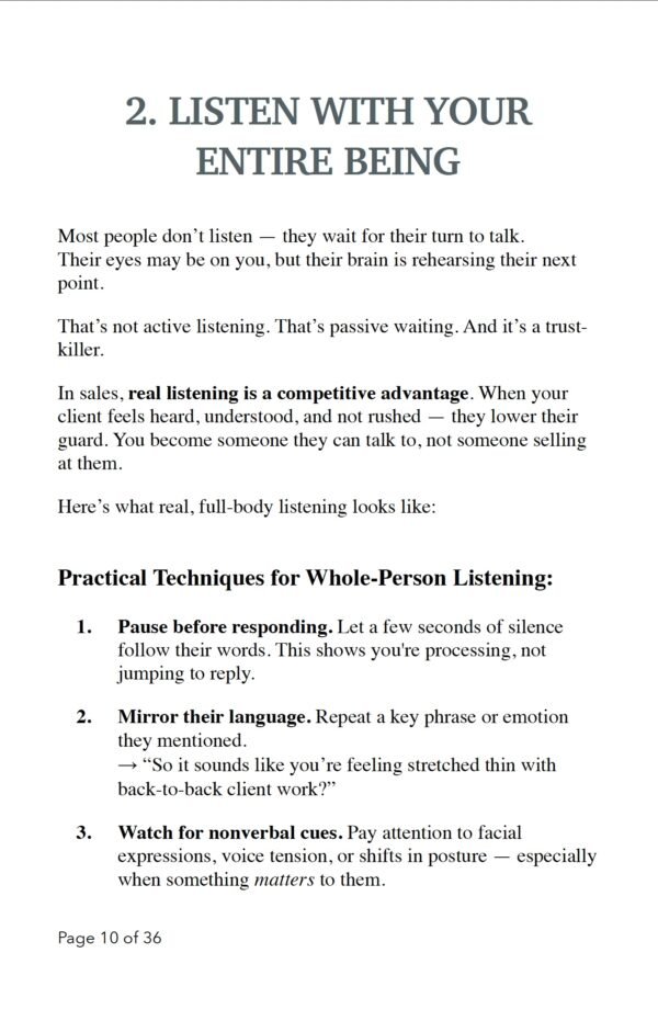 THE TRUST FACTOR : 12 Subtle Sales Skills That Turn Conversation Into Clients - Image 8